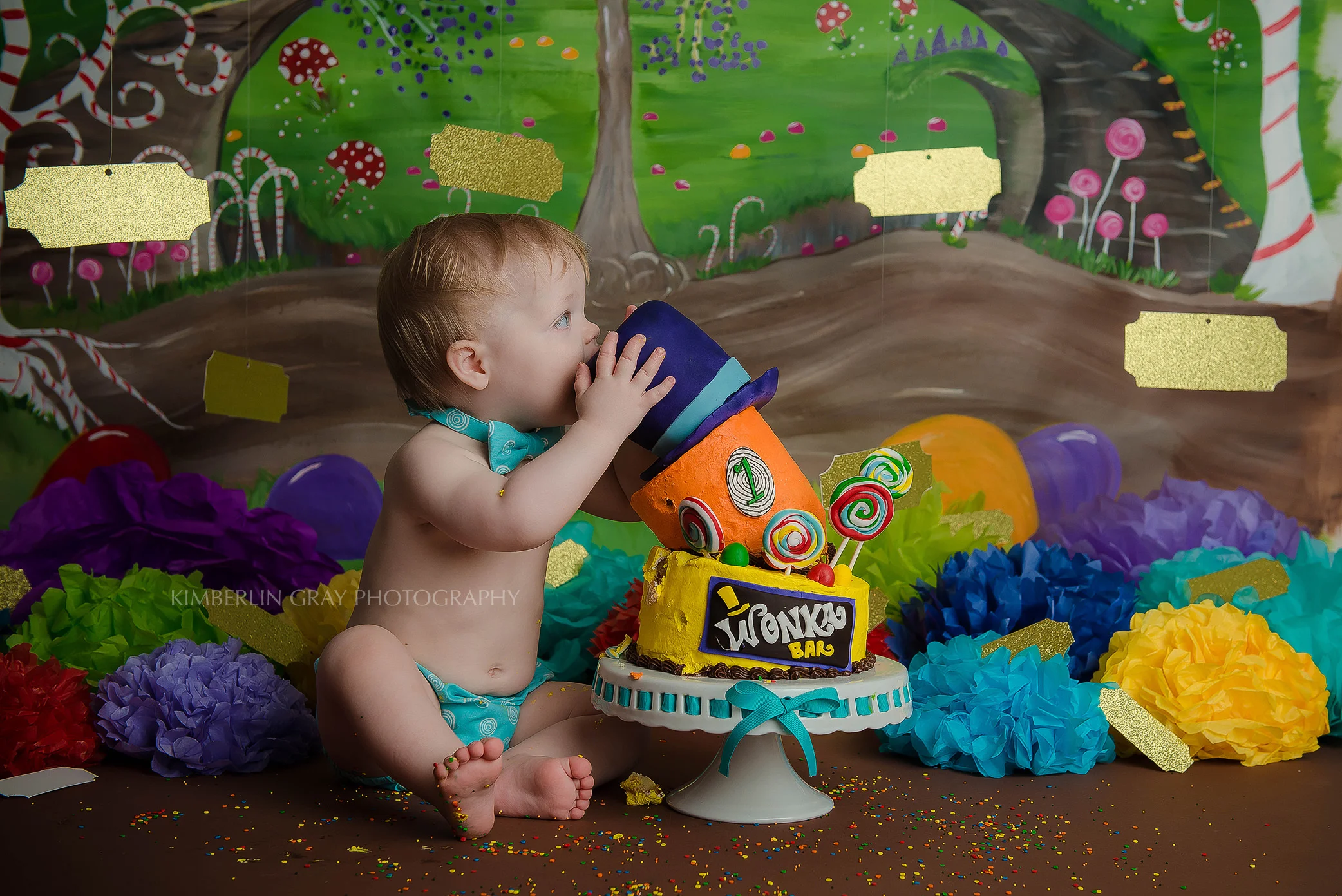 Baby Eating Birthday Cake Smash