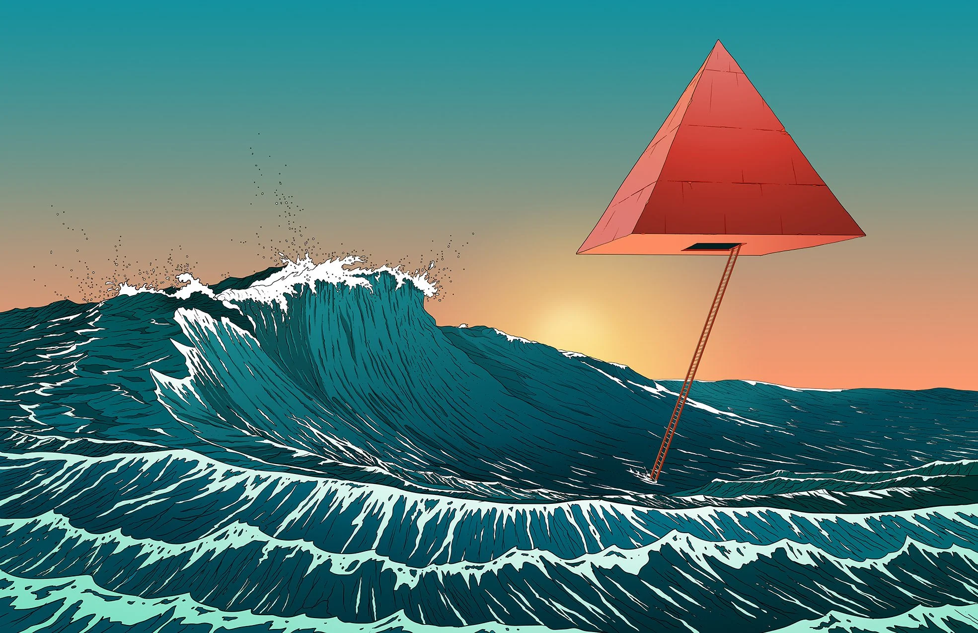 Illustration panoramique Absurdia par Olivier Bonhomme