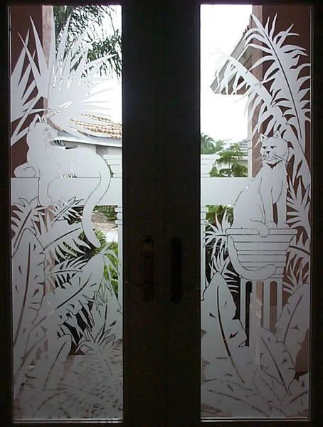 cats etched on front doors unique glass art jupiter.jpg