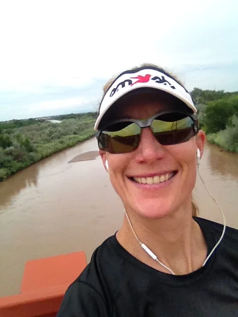 Running along the Rio Grande.