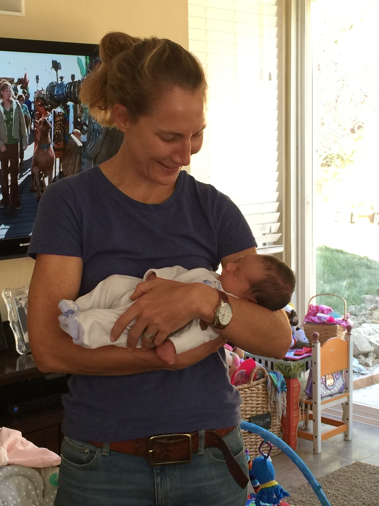 The first time I met my niece, Teagan.