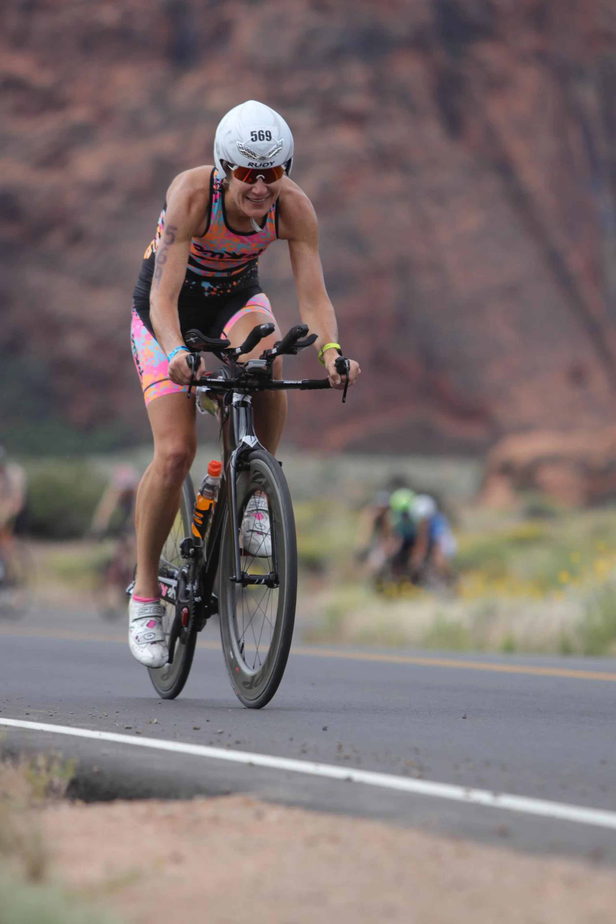 Pedaling up Snow Canyon.