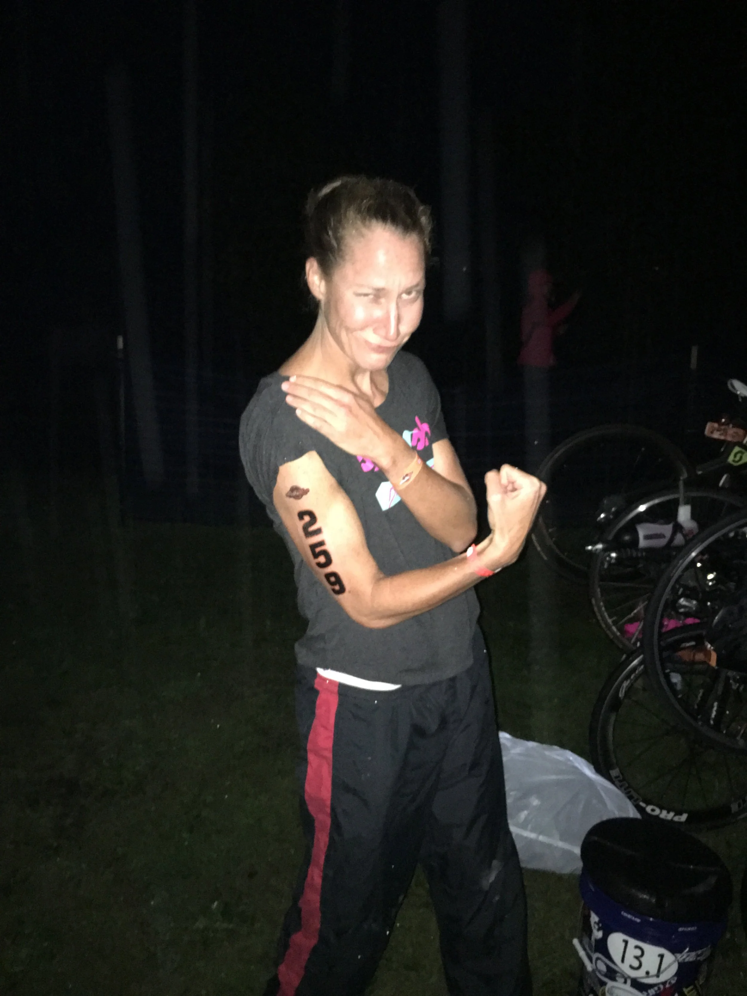 Super confident/ignorant athlete in T1 at 2:45A. 