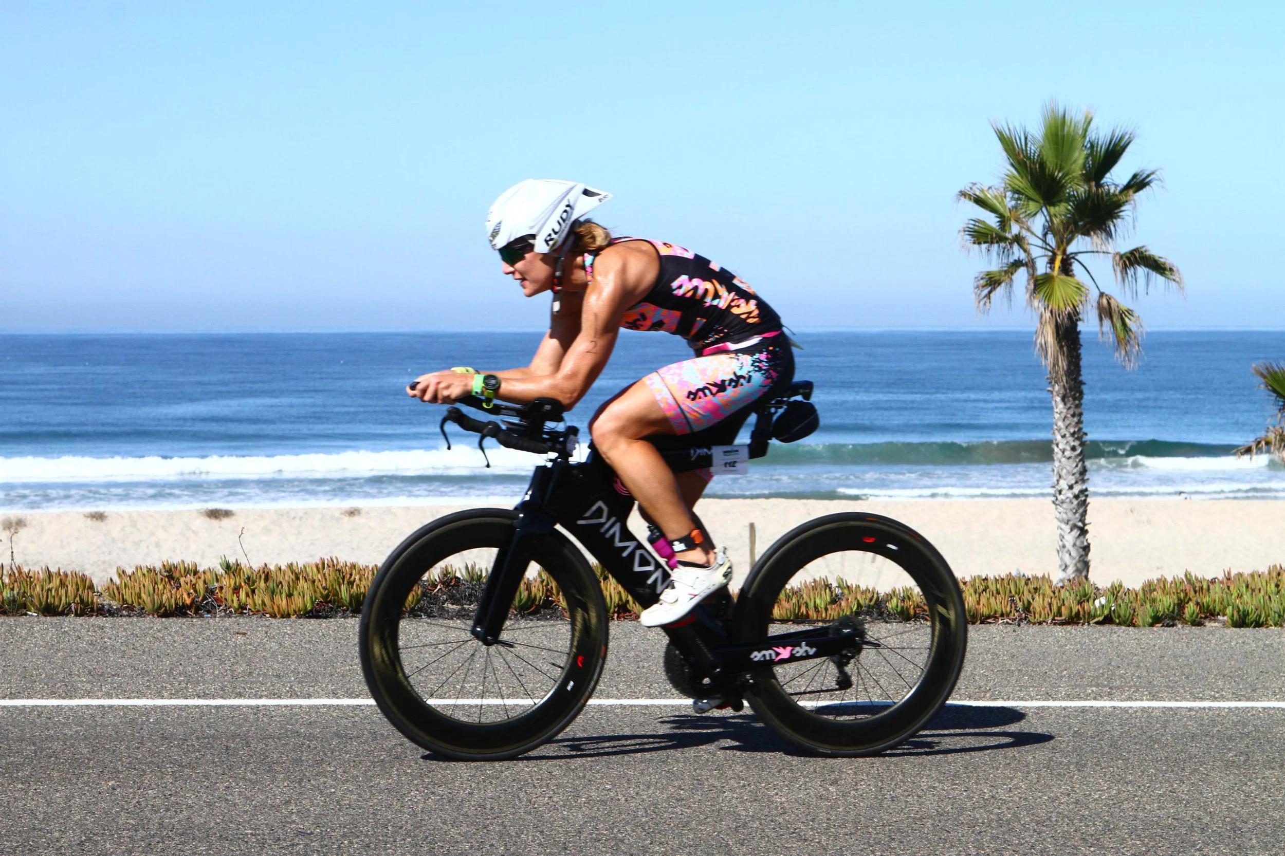 Older, not-quite-as-naive Taryn mid-pedal during Superfrog, 70.3, 2017.