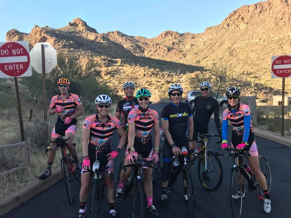 My exceptional teammates waiting for me on top of Gates Pass. Photo credit: Dan Beaver's FB page.