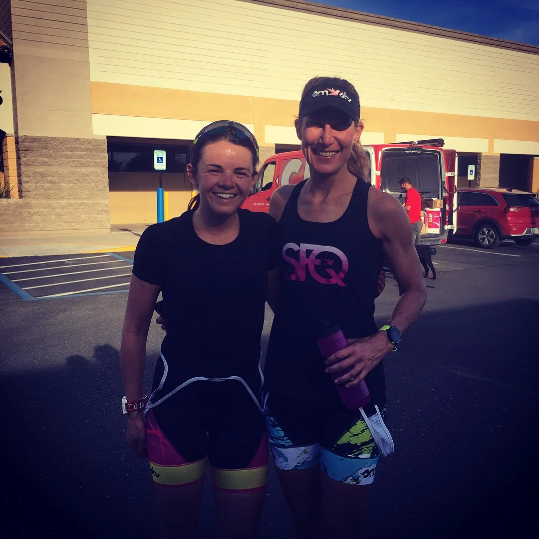 The up and coming pro triathlete, Molly Supple and her appreciative running partner. 