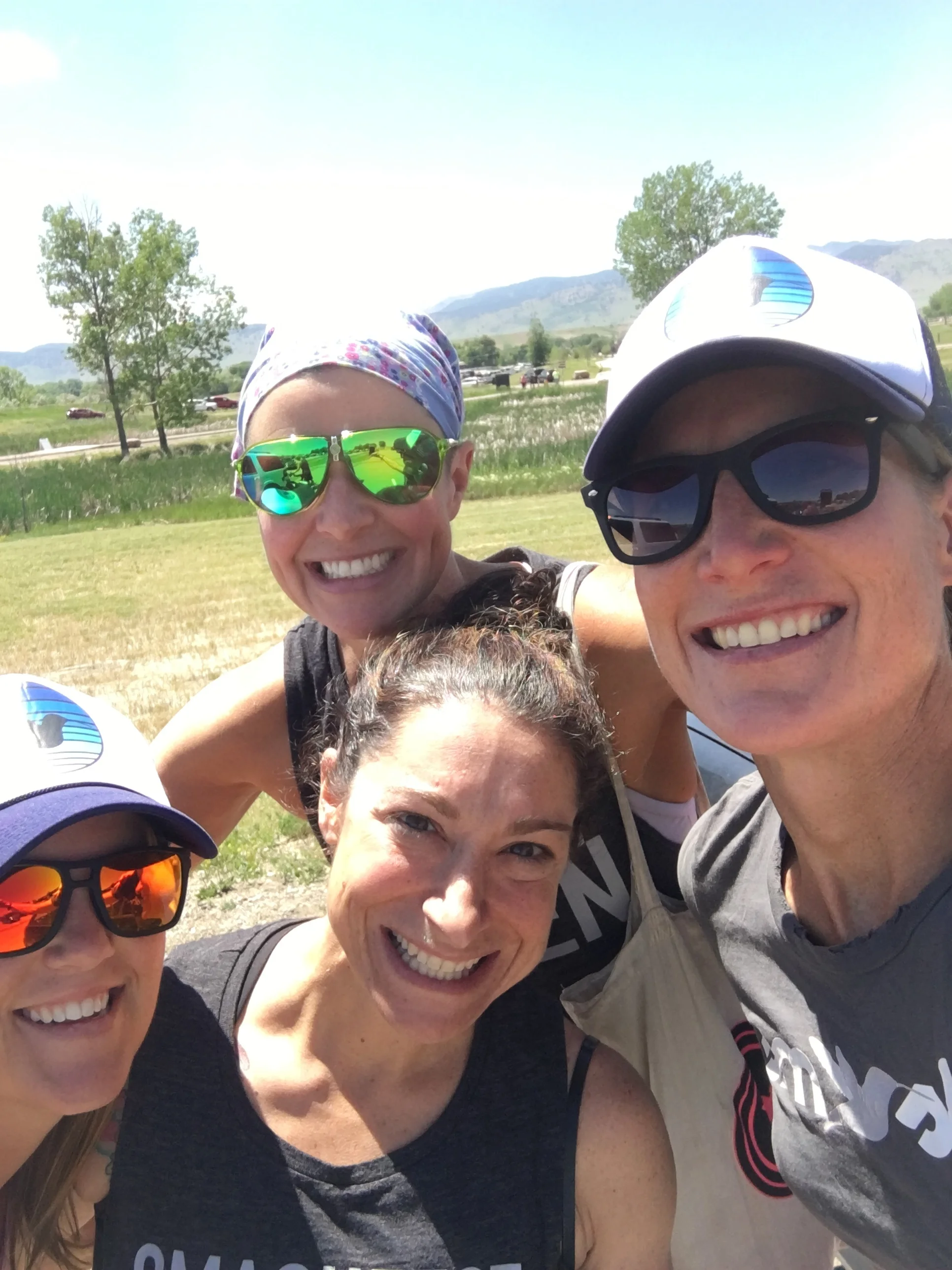Jan, Mary, Josie, and yours truly moments after meeting Josie for the first time at gear drop off.