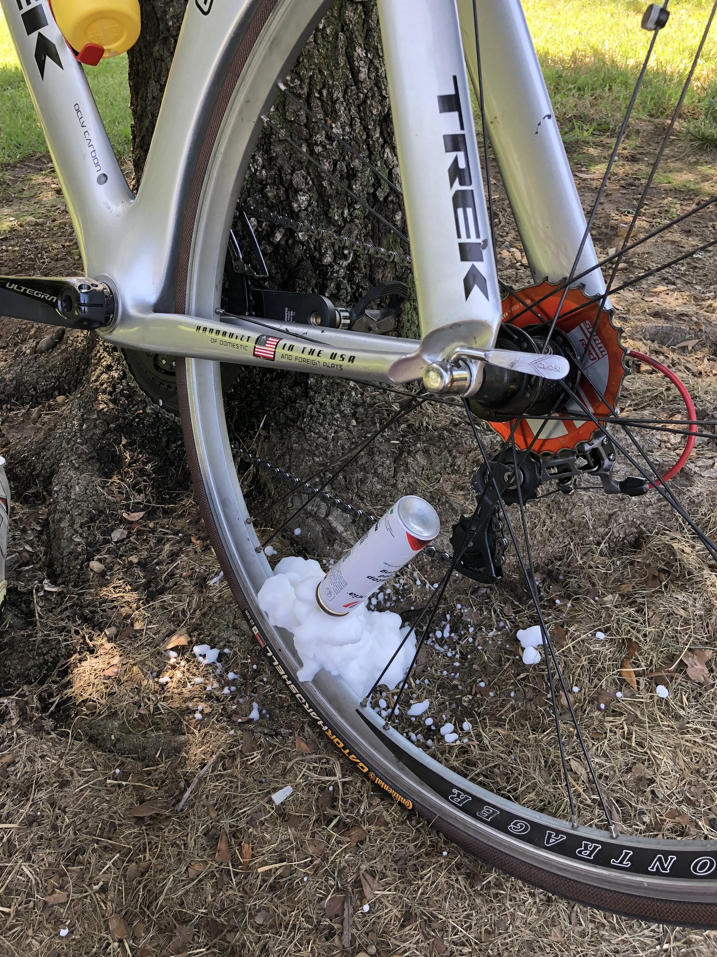 Attempted flat-tire fix last Wednesday.