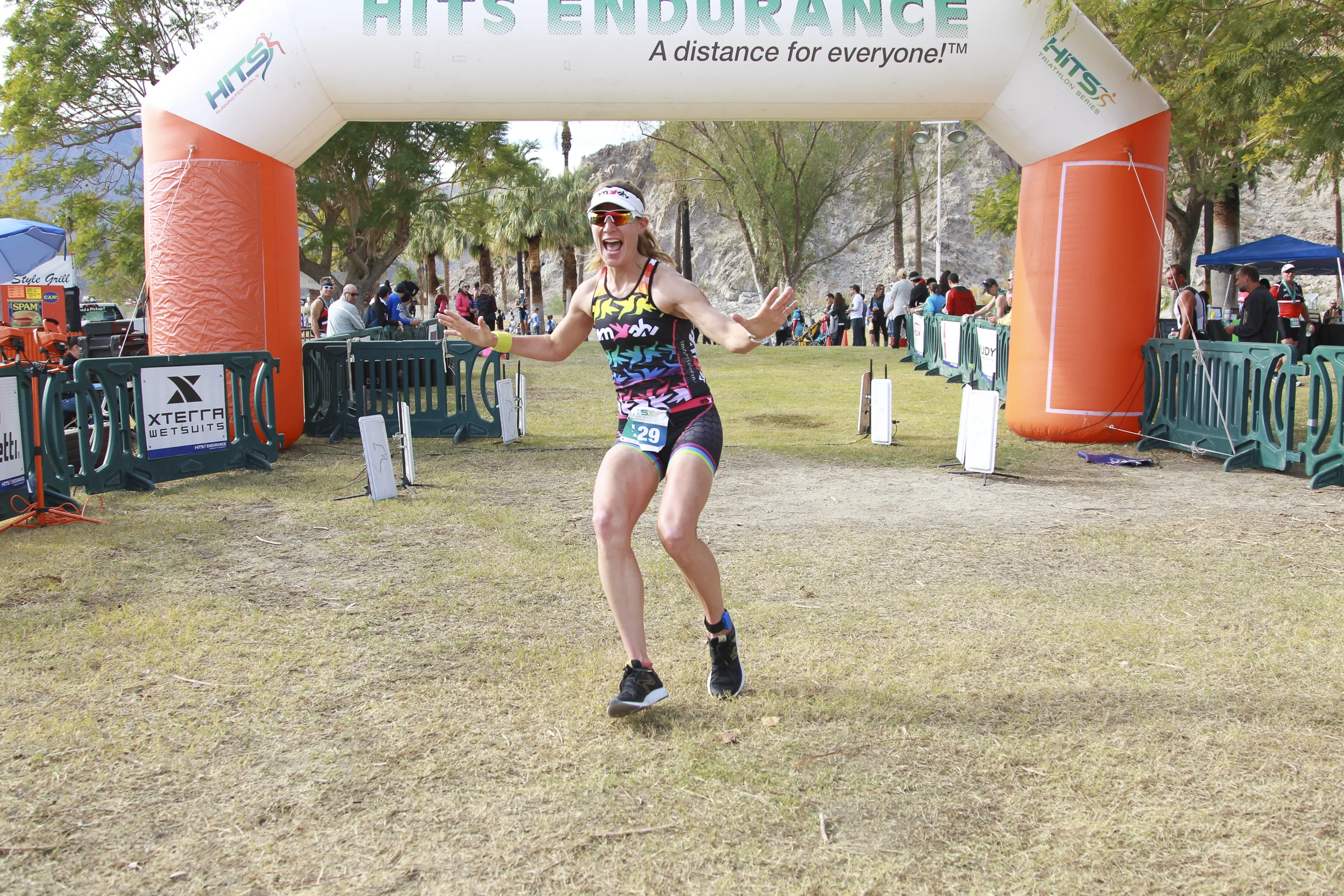 HITS Olympic Distance triathlon finish, 2015. The first race back to triathlon after a near two year break, which I raced for fun, but got me thinking, “Maybe I’m not done, yet?”