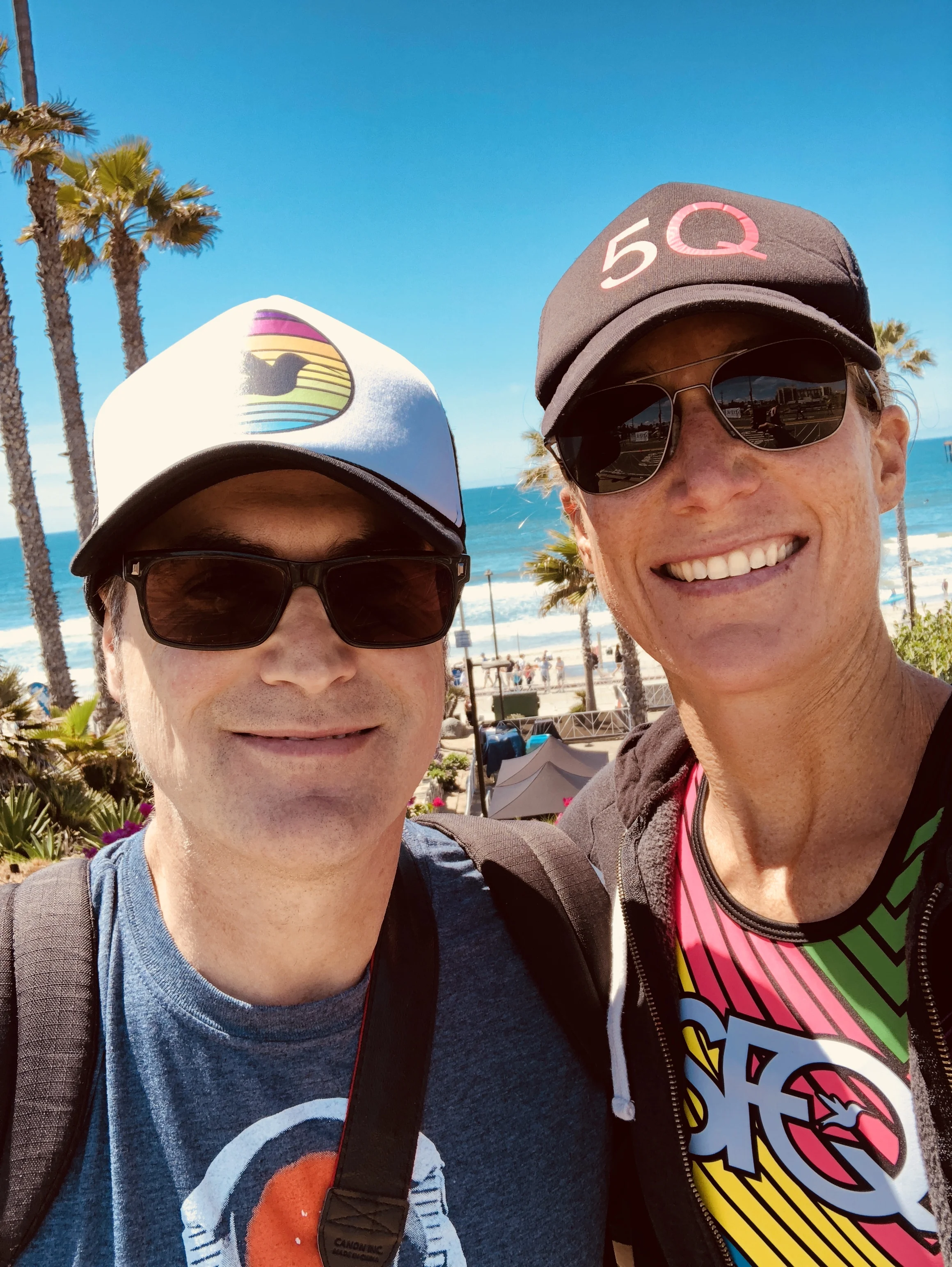 My sweet hub, and mightiest supporter, Marion, after Oceanside, 70.3 last month.