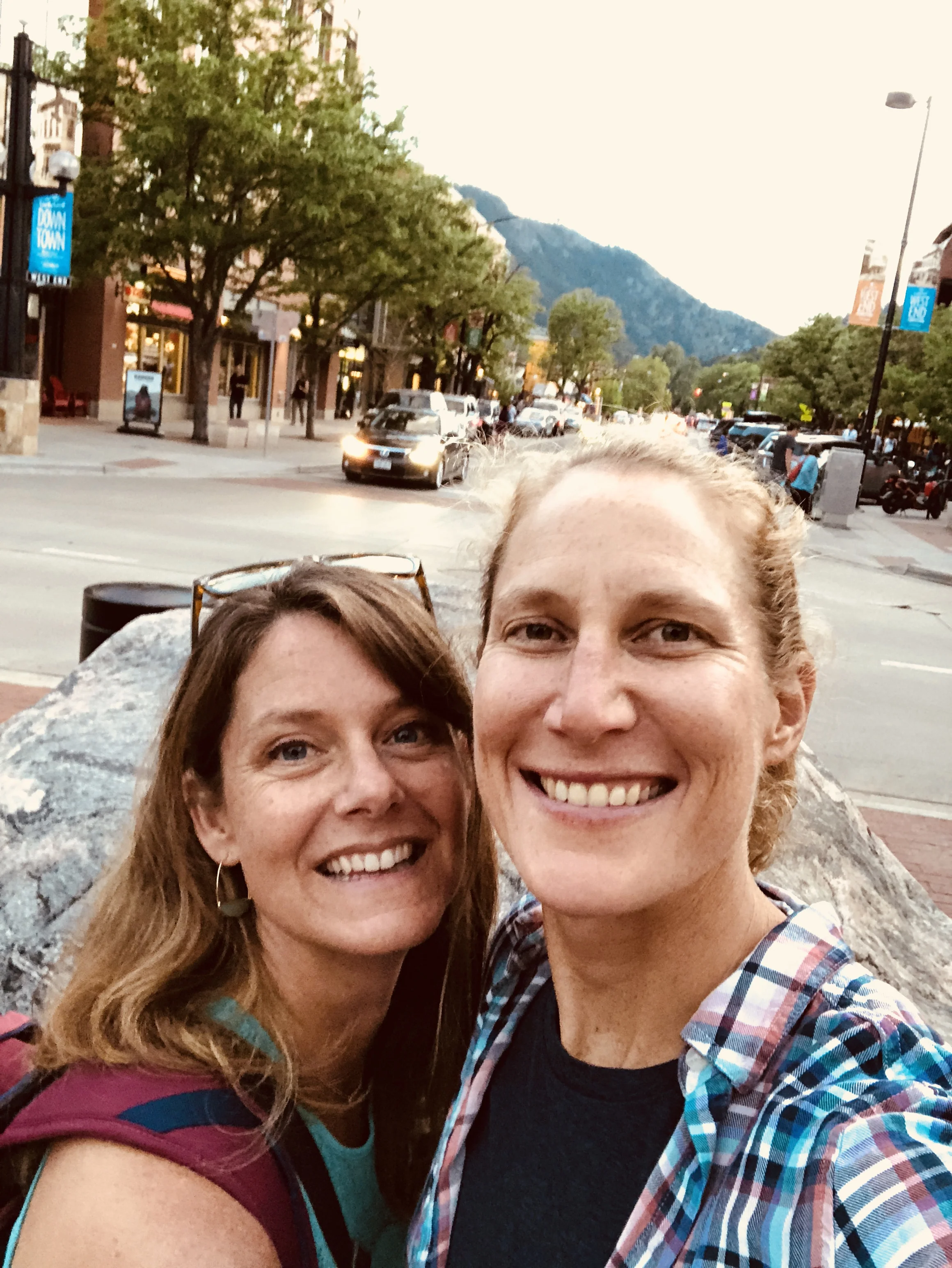 Sarah and I strolling on Pearl St.