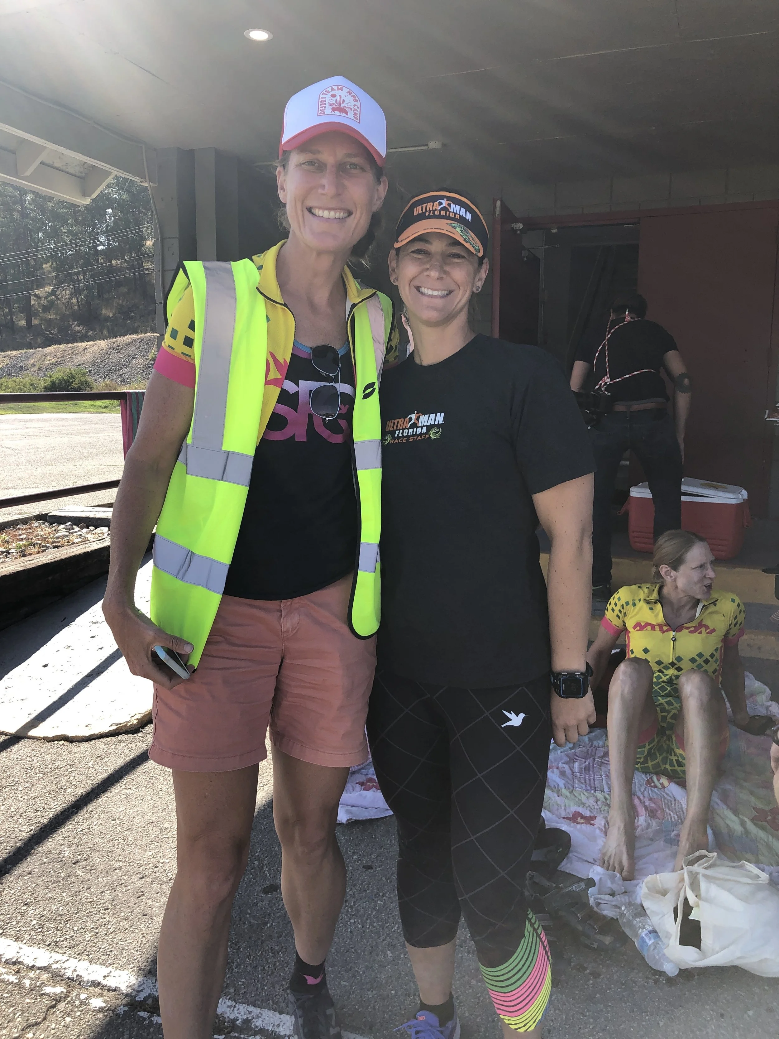 A tall crew member and the head medical staff, Jess Deree.