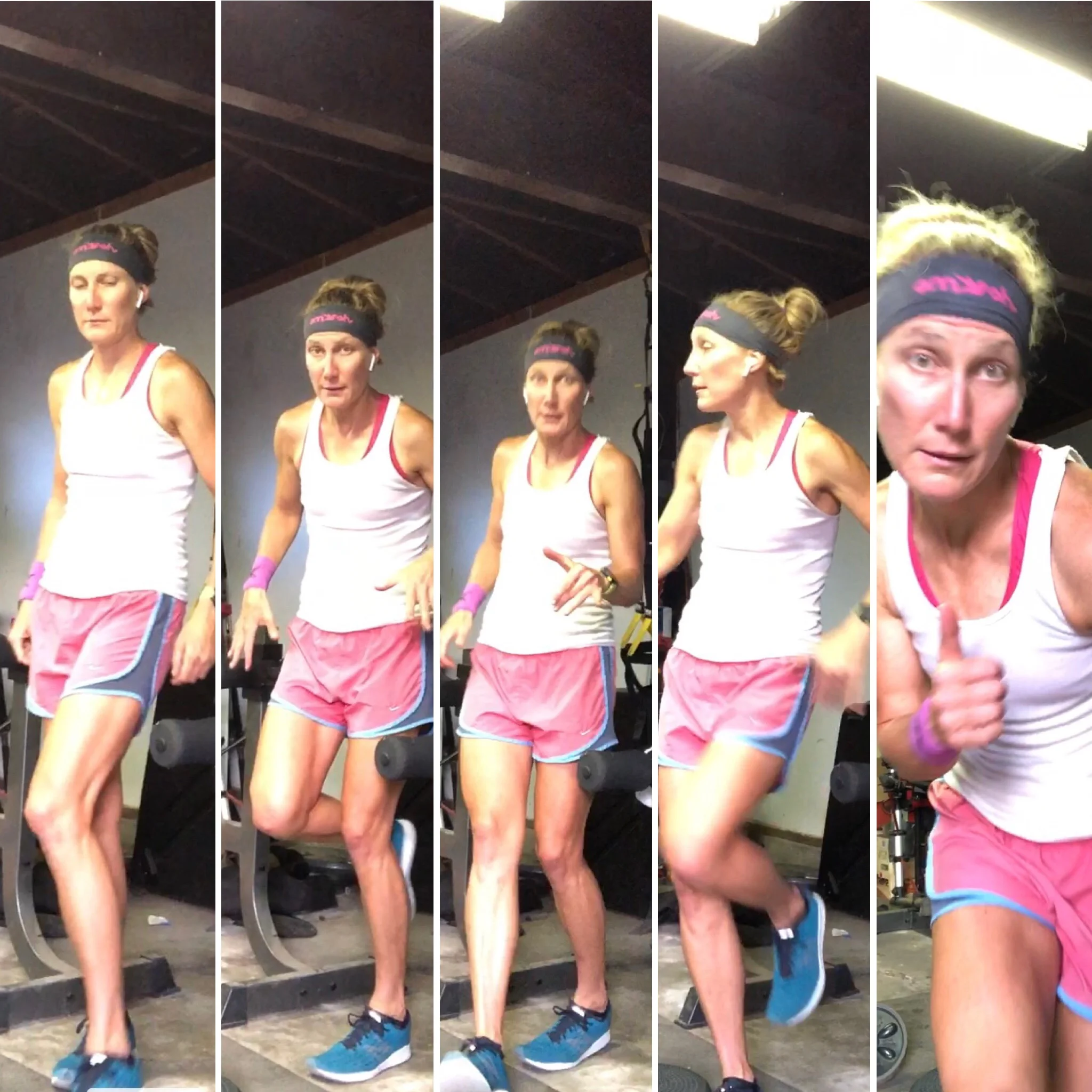 Dancing during a strength session in our HOT garage last Sunday.