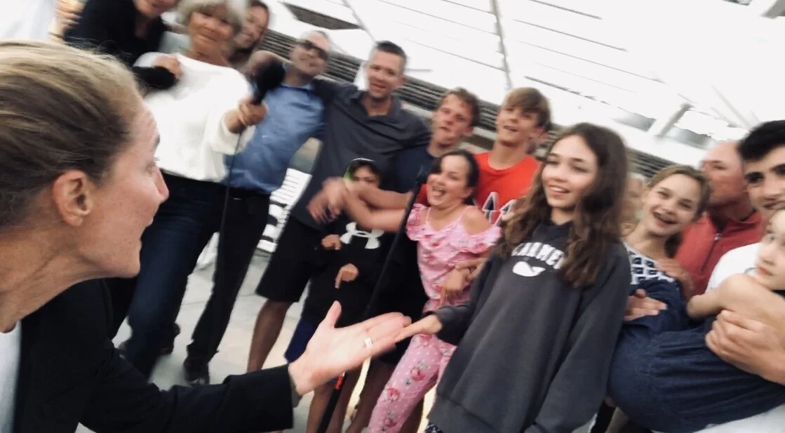 Leading my family in a rousing performance of American Pie during our reunion last July.