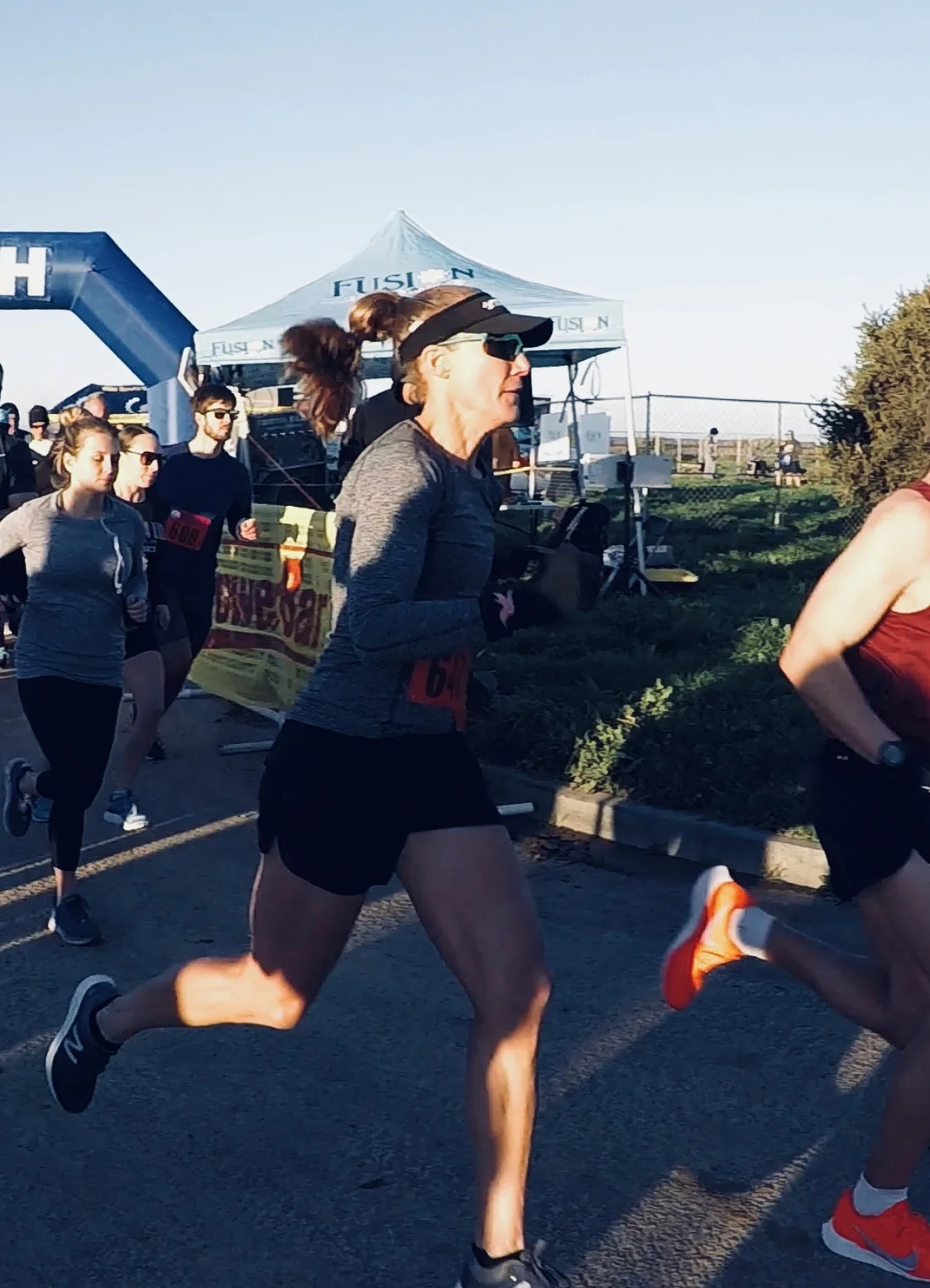 The start of the Seaside half marathon, February, 2019.