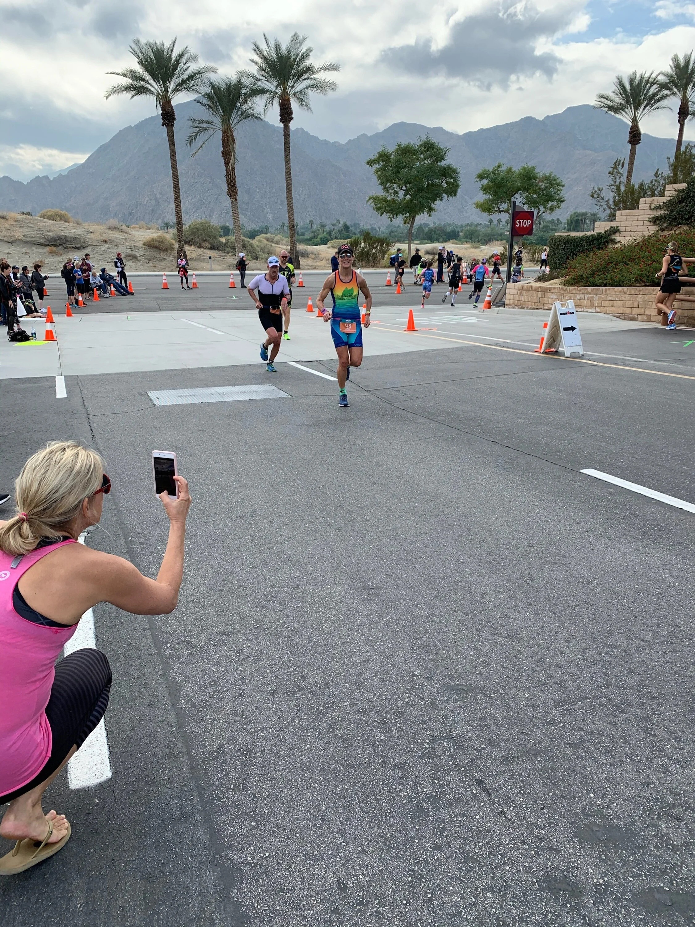 Screen left: Biscay Coaching's head coach, Hillary Biscay, lending her photography and coaching skillz to one of her taller athletes.&nbsp;&nbsp;