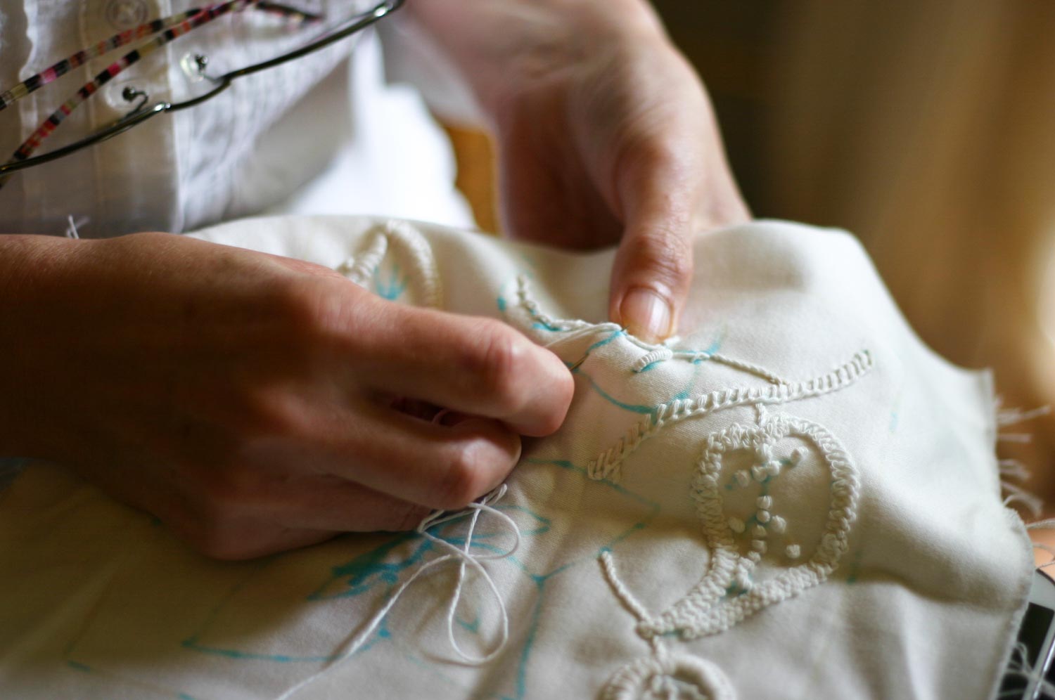 Mountmellick Embroidery being worked