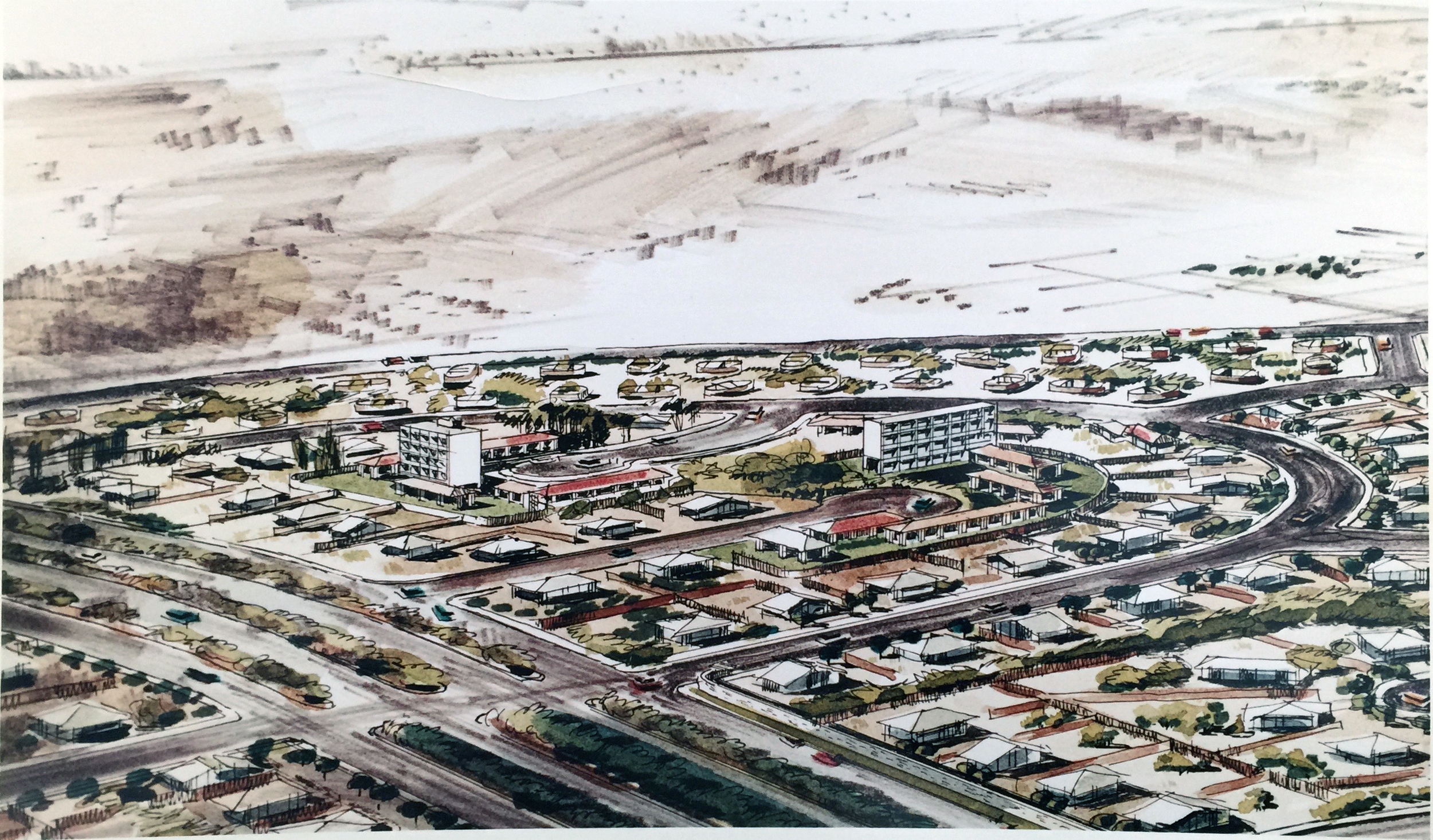 Smith and Williams, Architects and Engineers. Detail of a Subdivision, California City Master Plan. 196?. Architecture and Design Collection, University Art Museum, UCSB.