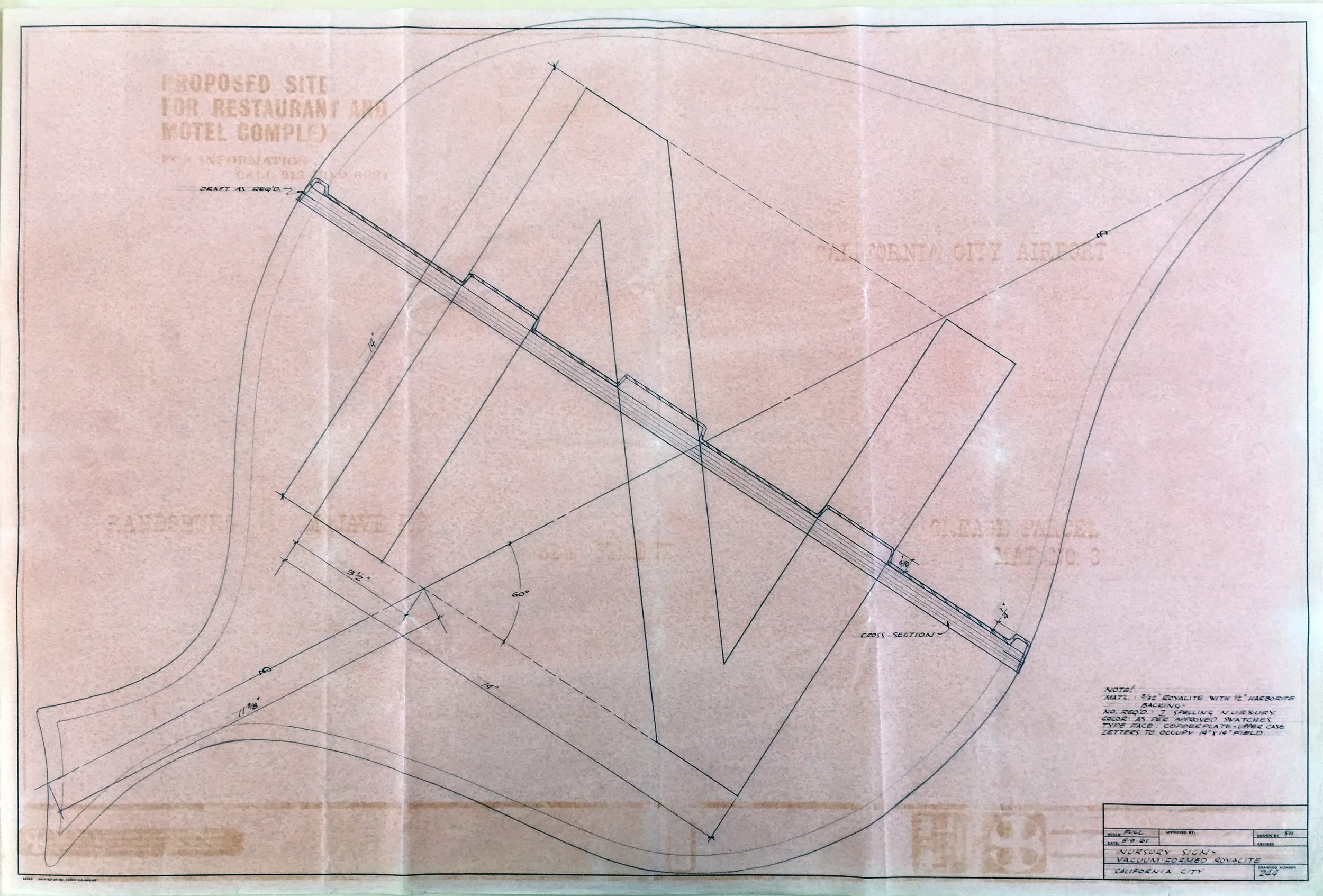 Smith and Williams, Architects and Engineers. Nursery Signs - Vacuum Formed Royalite, California City. 1961. Architecture and Design Collection, University Art Museum, UCSB.
