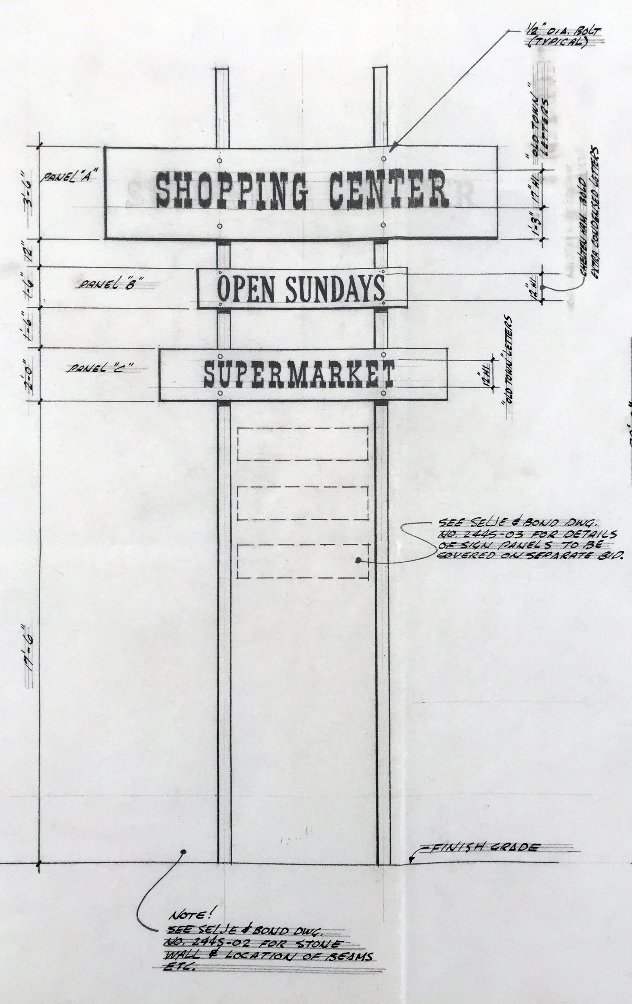 Smith and Williams, Architects and Engineers. Shopping Center Sign, California City. 1966. Architecture and Design Collection, University Art Museum, UCSB.