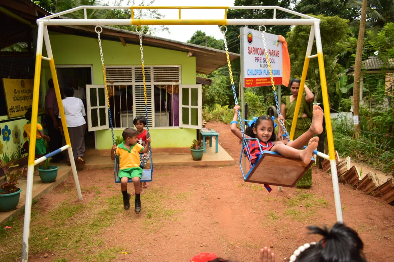 This photo was taken at the opening of one of our first two pre-schools in rural Sri Lanka.  We have just committed to building three more.