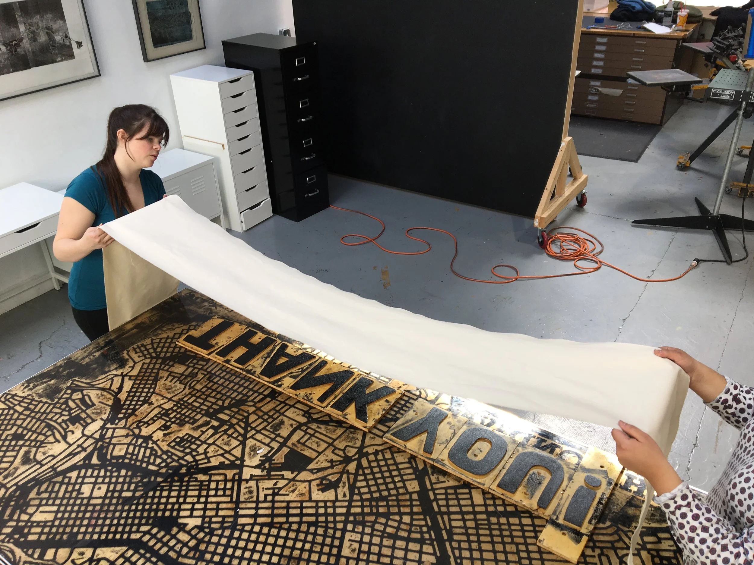 RELIF PRINTING GIANT WOOD TYPE BANNERS!
