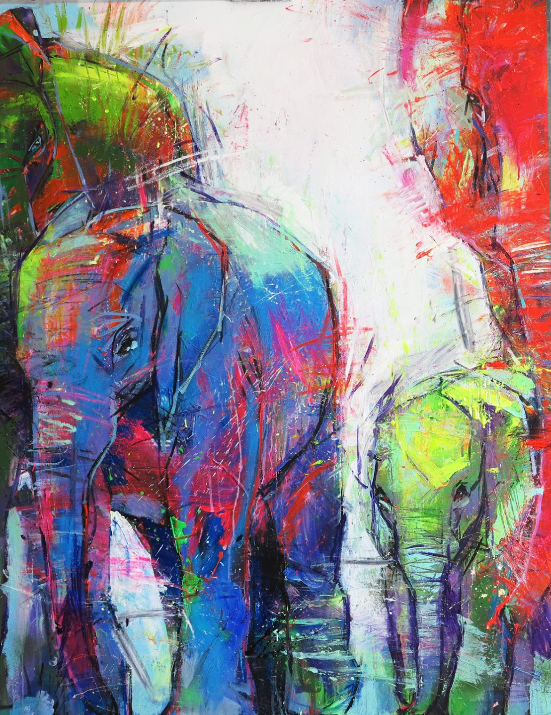 Elephants - 57" x 45"