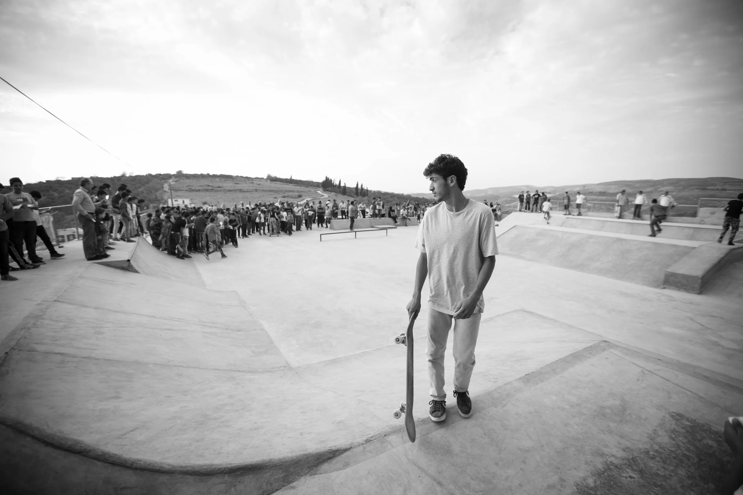 Aram during the opening ceremony at Rosa Park, Asira Al-Shamaliya, 2015. Photo: Emil Agerskov