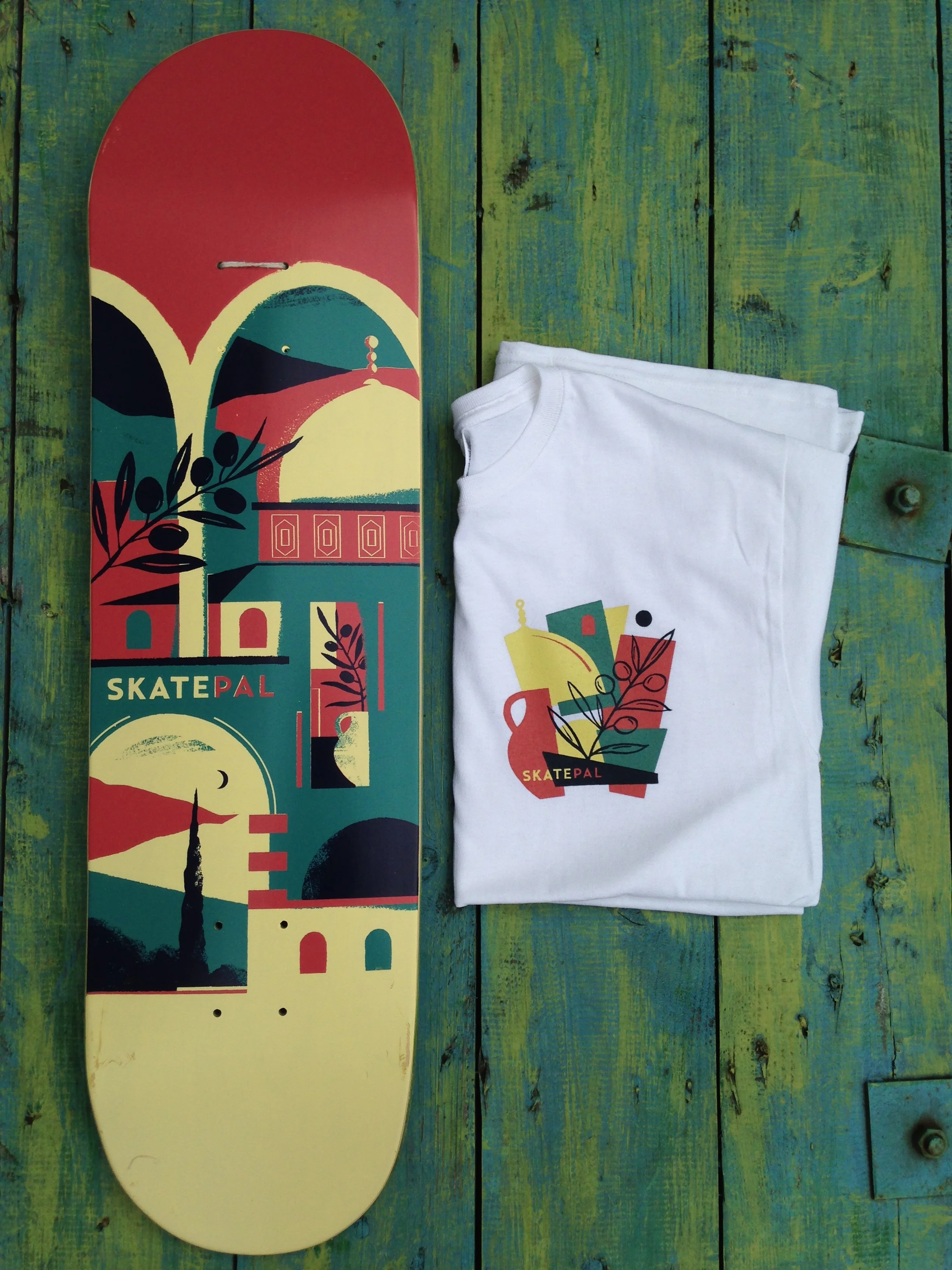 Dan's SkatePal deck and t-shirt design.