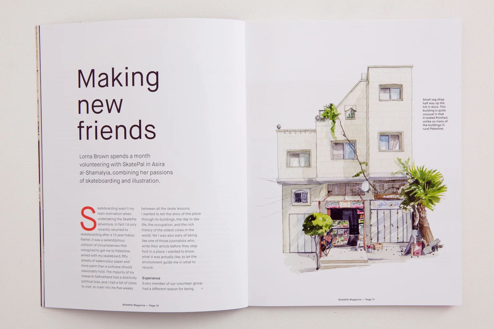 Vegetable shop in Asira Al-Shamaliya, as seen in the new SkatePal magazine. Photo: Christian Nilsen