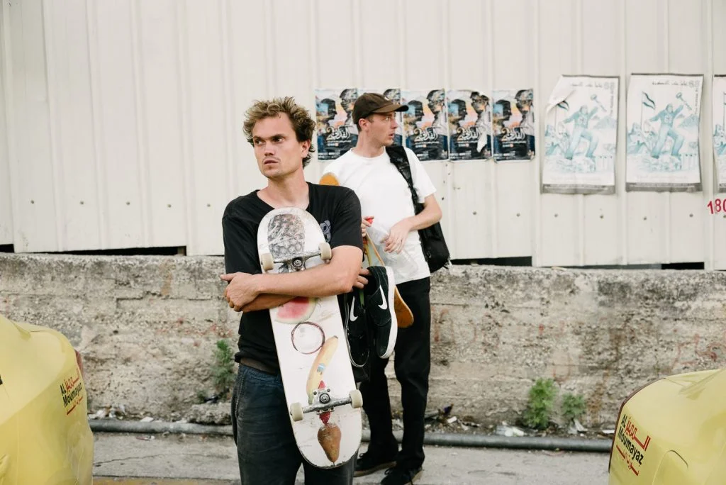Nick and Jacob Harris in Palestine. Photo: Sam Ashley