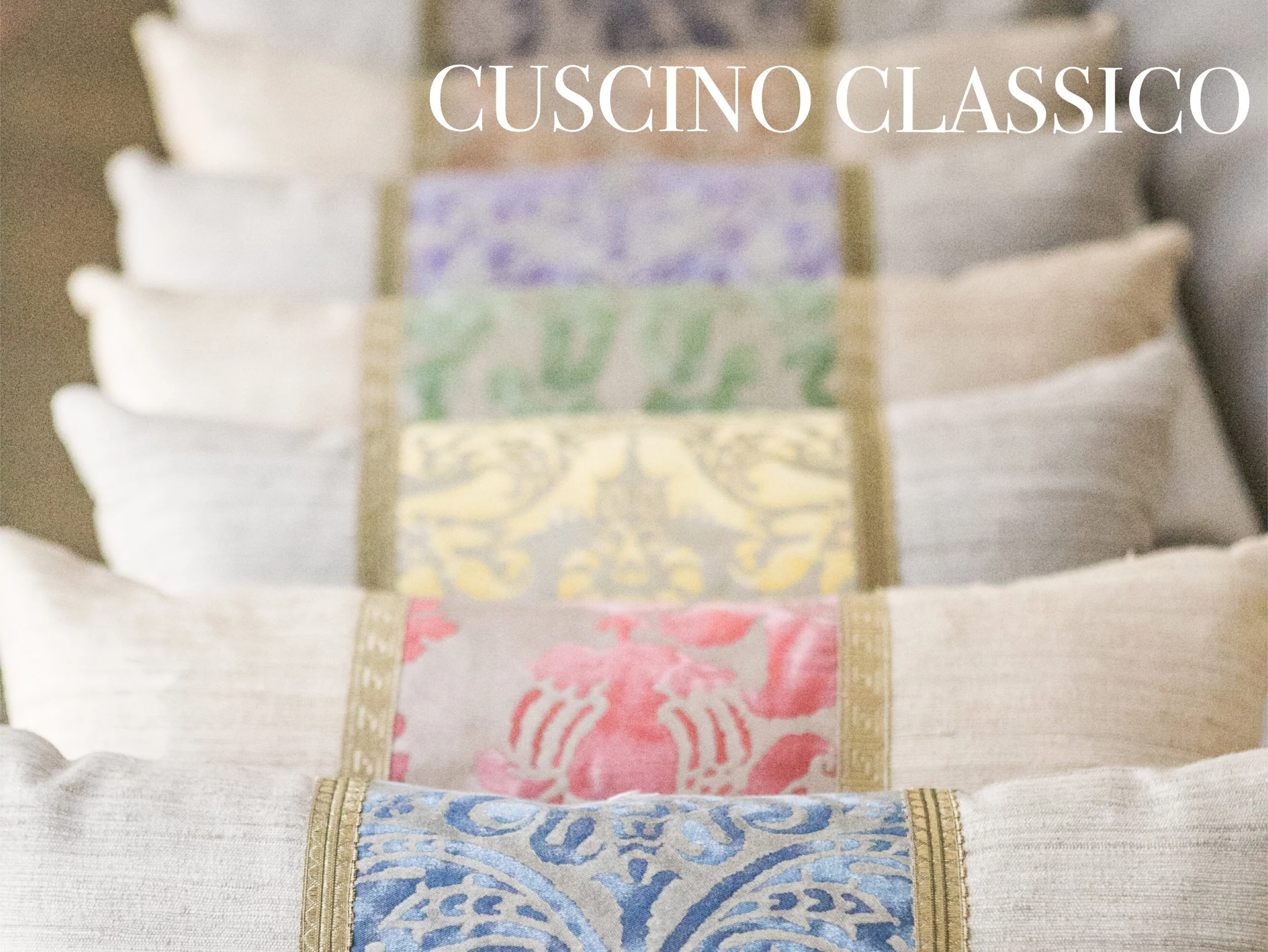 MADE BY HAND, THIS 10"X17" CUSHION FEATURES OUR LIMITED RUN FORTUNY FABRIC COLLECTION IN CLASSIC RICH COLORS WITH HAND APPLIED METALLIC PATTERNS. THE CUSHION FRONT IS FINISHED IN COMPLIMENTING TEXTURED SILK FROM INDIA. IMPORTED ANTIQUE GOLD WOVEN TRIM ADDS AN ELEGANT TOUCH. DOWN FILLED AND BACKED IN MATCHING DUPIONI SILK, THIS ARTISANAL PIECE MAKES A TIMELESS STATEMENT IN ANY HOME. 