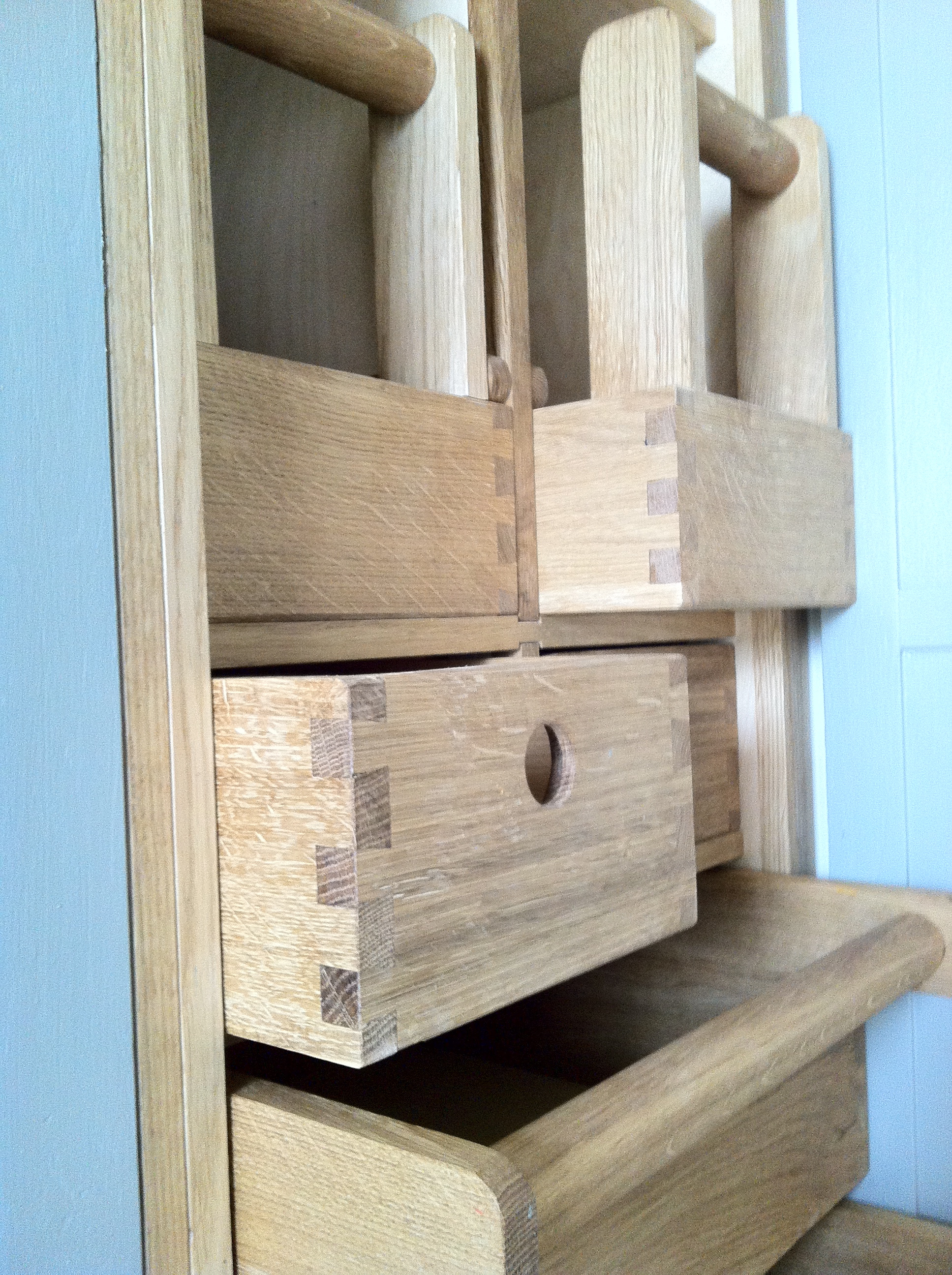 Dovetailed oak drawers