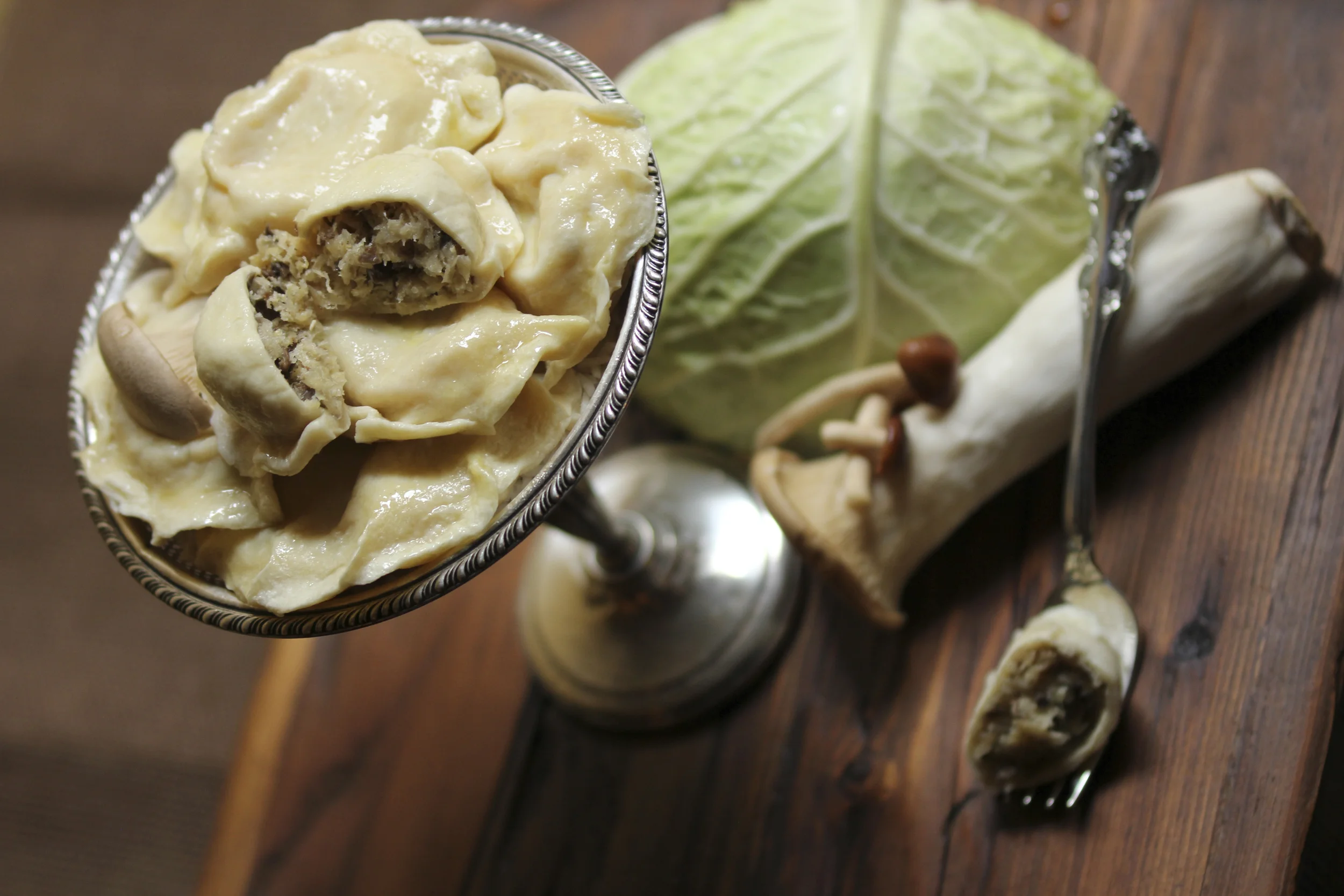 Try this earthy pierogi with fried onions and bacon bits or sauteed mushrooms.