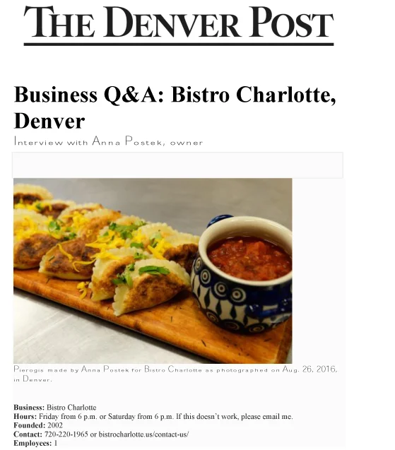 Denver Post Interview Bistro Charlotte