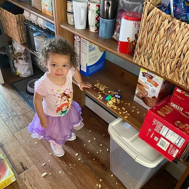 Who doesn&rsquo;t have a corn flake and keys shelf? 
#🤷🏼&zwj;♂️ #quarantinewithatoddler