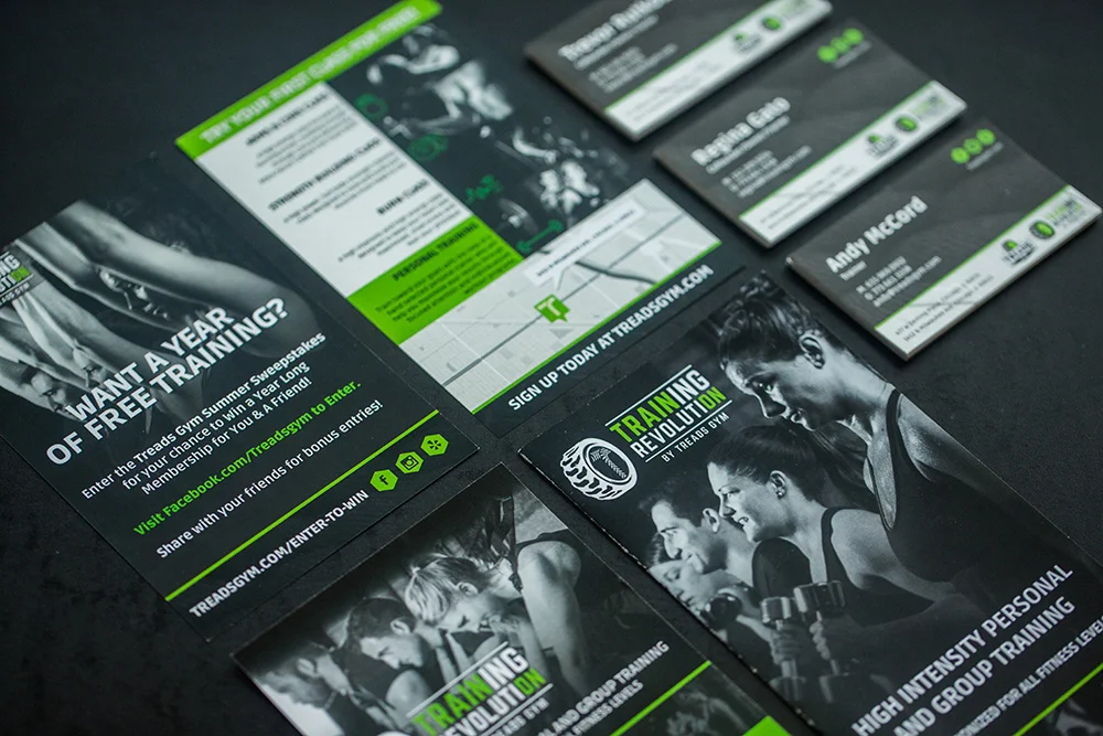 Training Revolution flyers, brochures and business cards