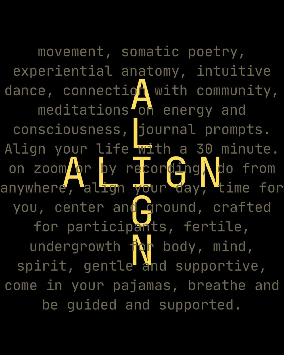 ALIGN  AUGUST