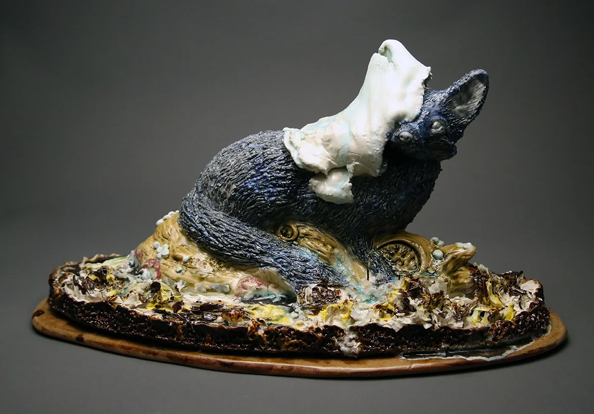 Mounted Fox With Meat