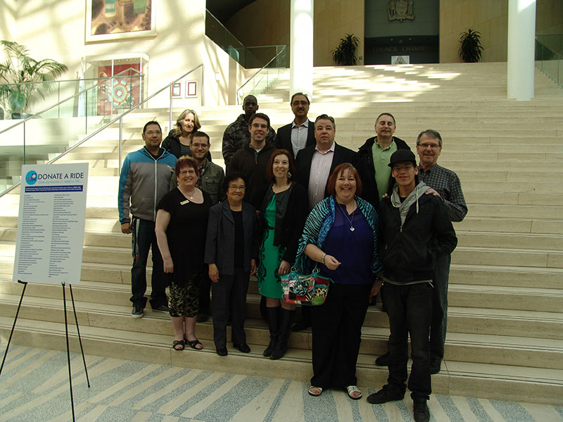 DONATE-A-RIDE participants, including Councillor Bryan Anderson and Councillor Dave Loken, celebrate the wrap of the 19th annual campaign with record-breaking contributions.