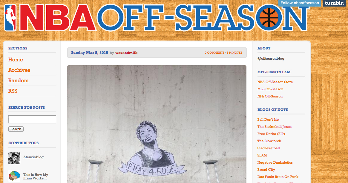 Tumblr: NBA Tumblr Post Reaches 644 Notes