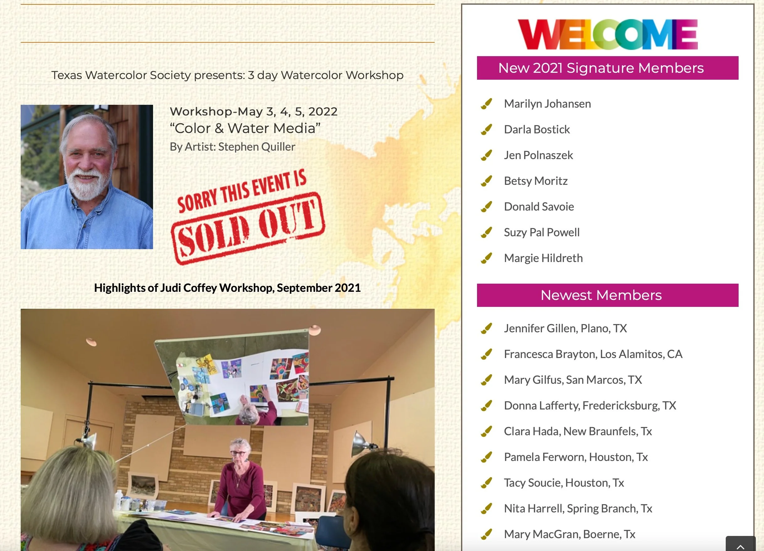 Texas Watercolor Society signature status