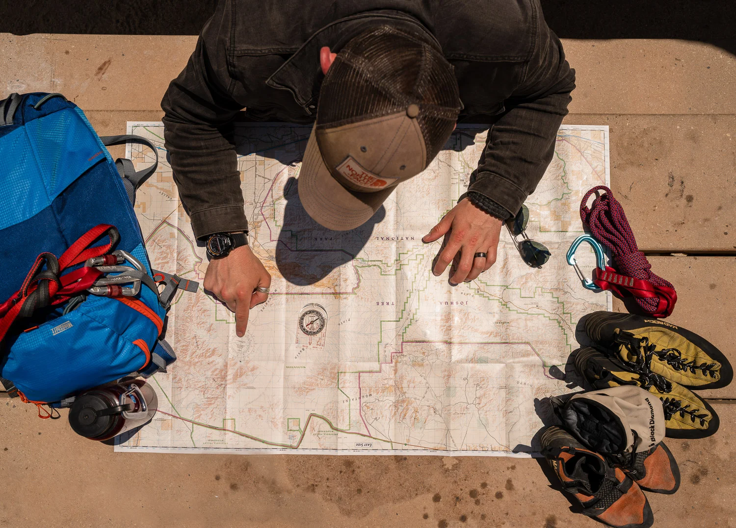 Planning out the days climbs