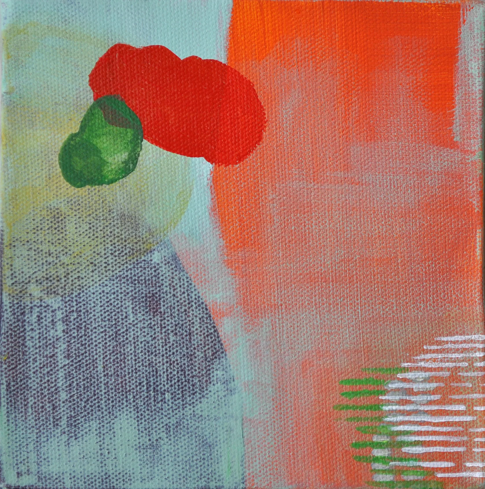 Hanging Gardens of Babylon #1. Acrylic on canvas. 6"x 6"