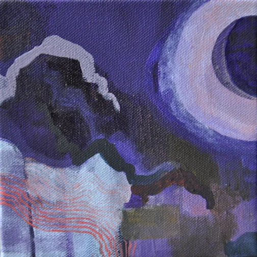 Hanging Gardens of Babylon #6. Acrylic on canvas. 6"x 6"
