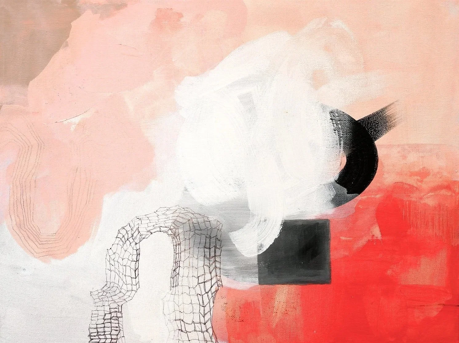 Enter Through the Gate, Leave Chaos Behind II. Acrylic, graphite on canvas. 12"x 18".  2021