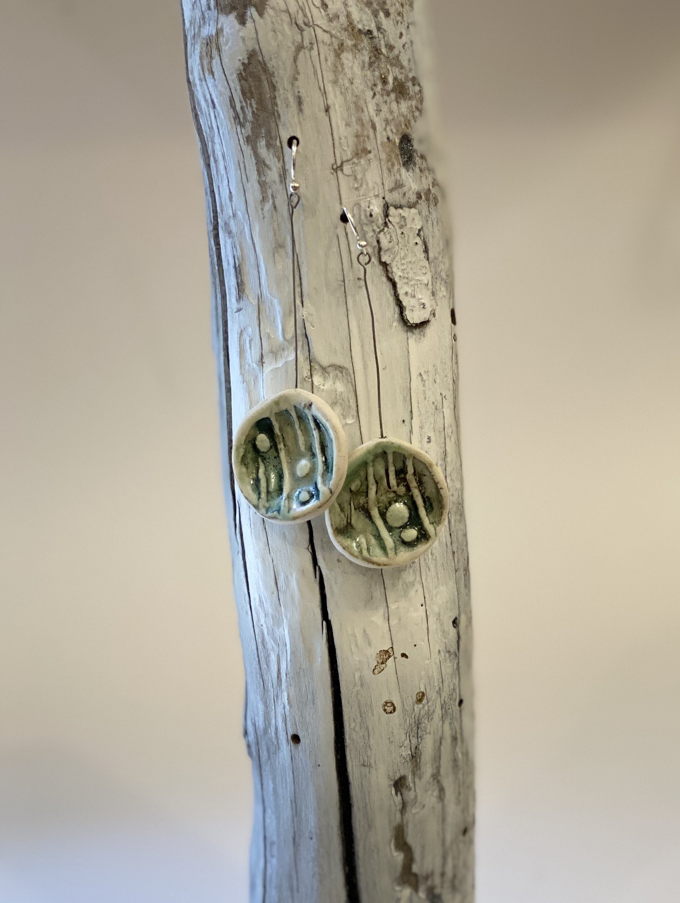 Round Earrings with Dots &amp; Lines