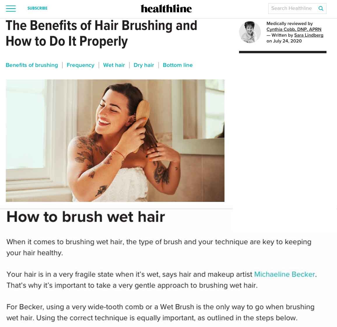 Healthline // Hair Brushing Benefits