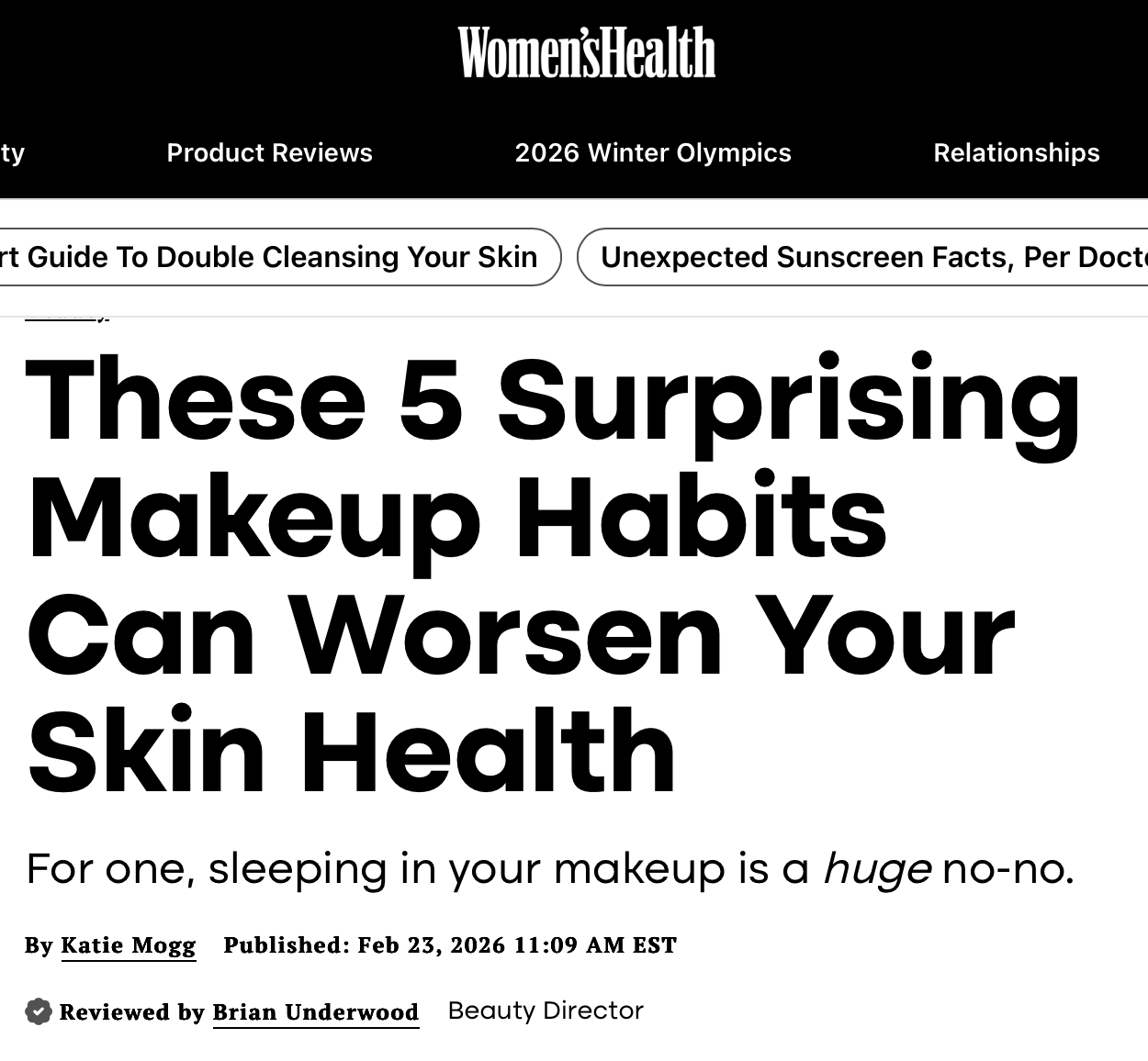 Women's Health // Makeup Habits