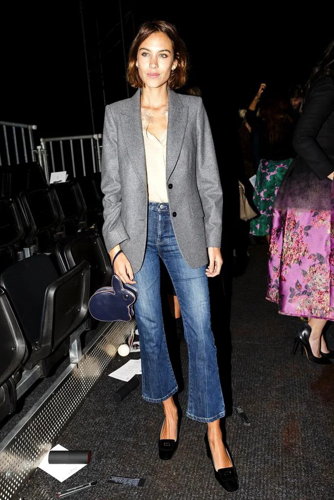 Le-Fashion-Blog-Alexa-Chung-Kick-Flare-Cropped-Jeans-Wavy-Bob-Hair-Grey-Blazer-Double-Breasted-Jacket-Blush-Button-Down-Shirt-SS16-Front-Row-Via-Harpers-Bazaar-UK.jpg